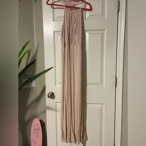 Blush pink long bohemian dress